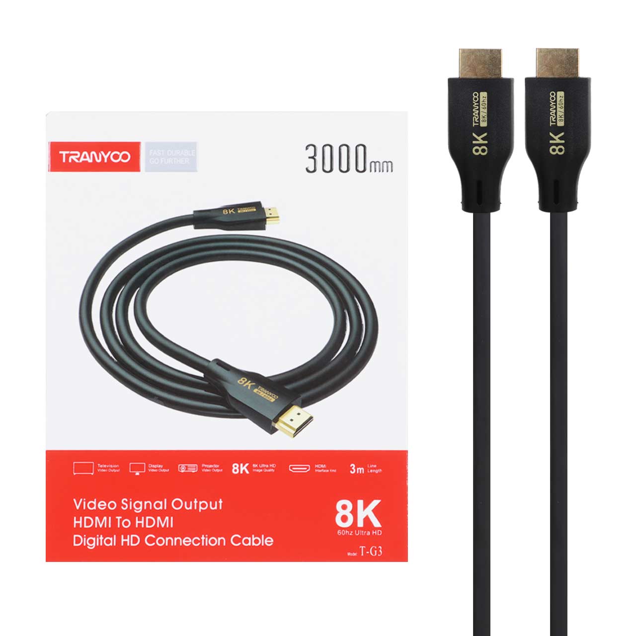 کابل 3 متری Tranyoo HDMI مدل T-G3 - مشکی